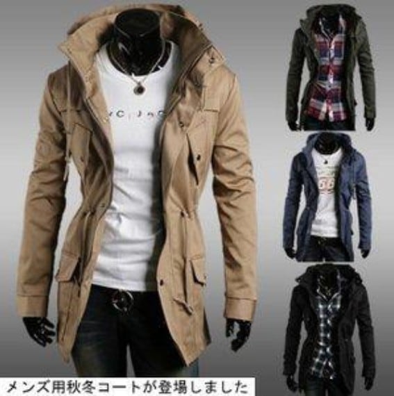 新作 トレンド メンズ トレンチコート ジャケット 秋冬 無地 アウター コート お洒落 タートルネック スリム ビジネス 通勤 シンプル トップス
