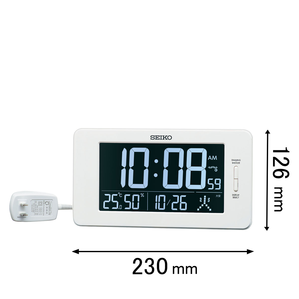 セイコー 電波置き掛け兼用時計 SEIKO 交流式電波デジタル時計 DL-216-W