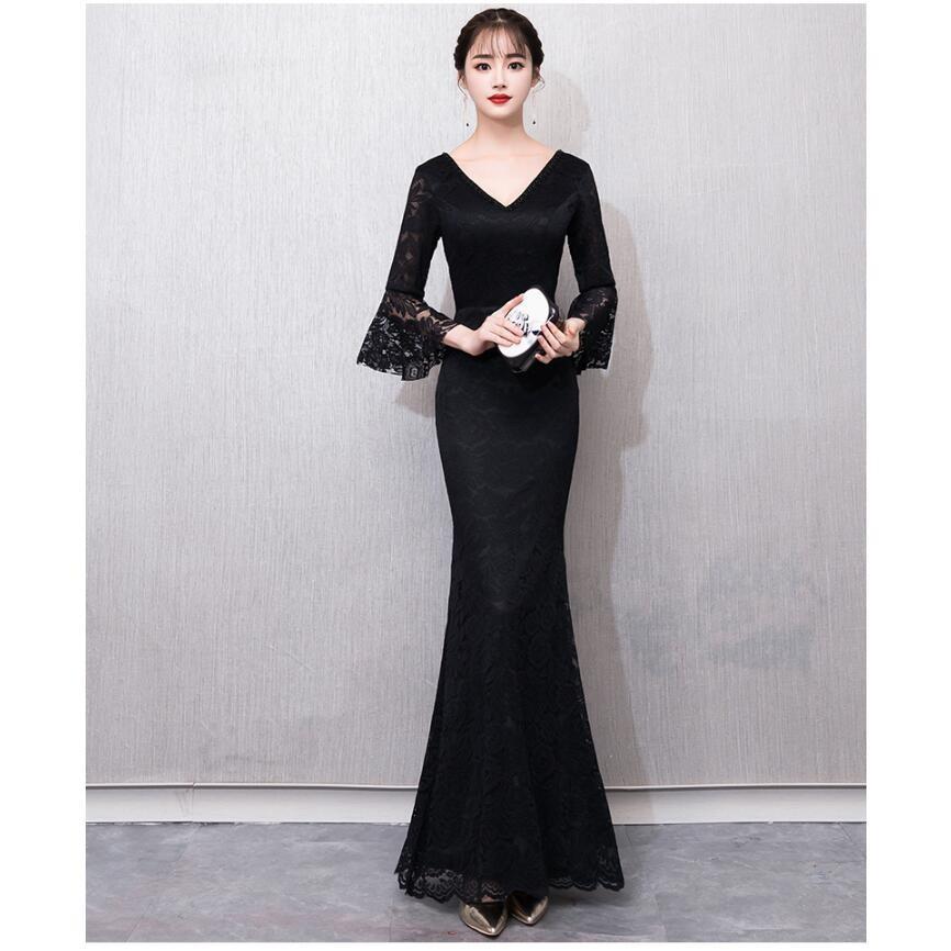 マーメイドドレス ウエディングドレス ナイトドレス ロングドレス パーディードレス ピアノ 成人式 結婚式 二次会 舞台用 披露宴 演奏会 発表会 袖あり-483