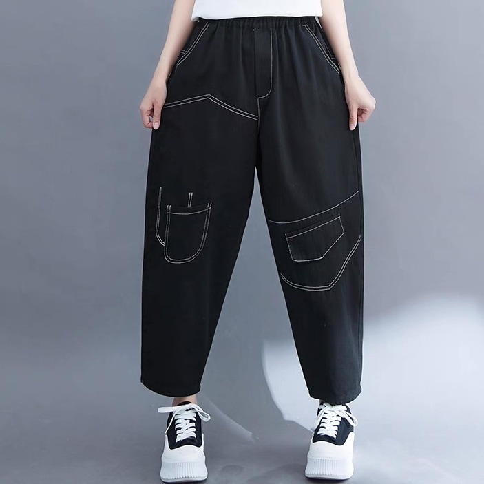 レディース パンツ ボトムス ジョガーパンツ テーパードパンツ ロングパンツ アシンメトリー アンクル丈 オーバーサイズ フェミニン ストリート ポケット ハイウエスト ウエストゴム かわいい