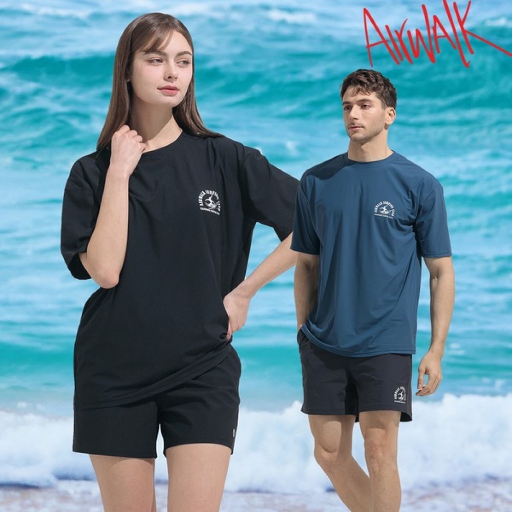 (エアワーク) エアワークサーフユニセックスラッシュガード半袖Tシャツ YaWe5076