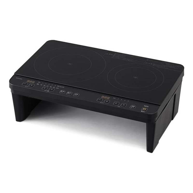 アイリスオーヤマ IRIS OHYAMA 2口IHコンロ脚付 IHクッキングヒーター スタンド付き ブラック IHK-WT41S-B