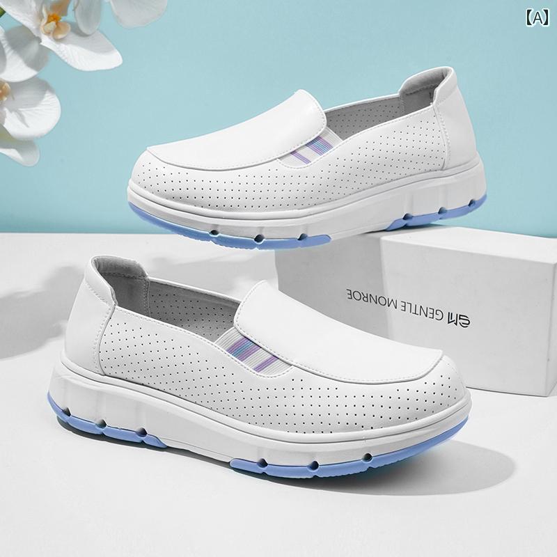 シューズ　スリッパ　カジュアル 夏の ナースシューズ 柔らかい ソール 通気性 防臭性 滑り止め 静 音性 疲れにくい 厚底 踏み 心地が 良い オール シーズン 折々の スタイル