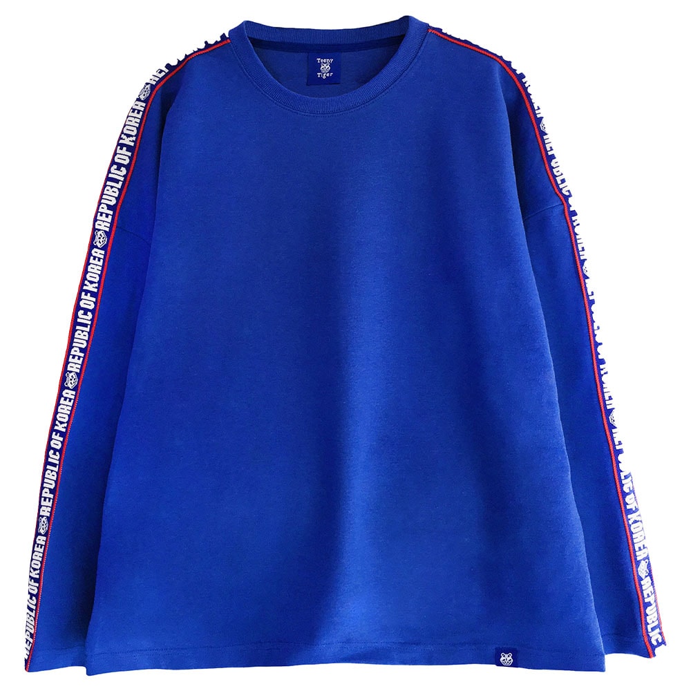 ロゴテープロングTシャツブルー