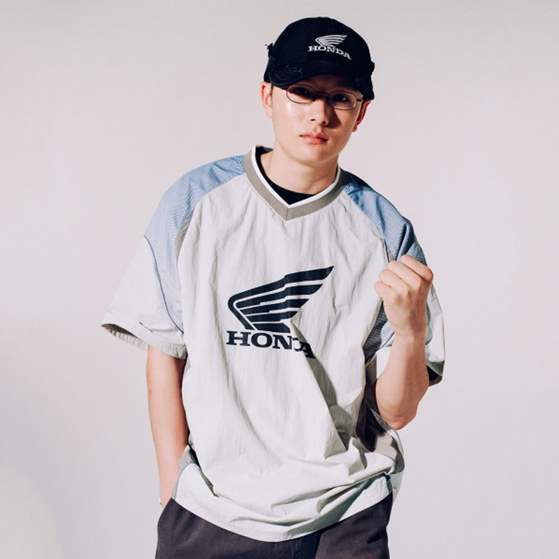 [HONDA] スピードトラックナイロンTシャツ ( Beige )