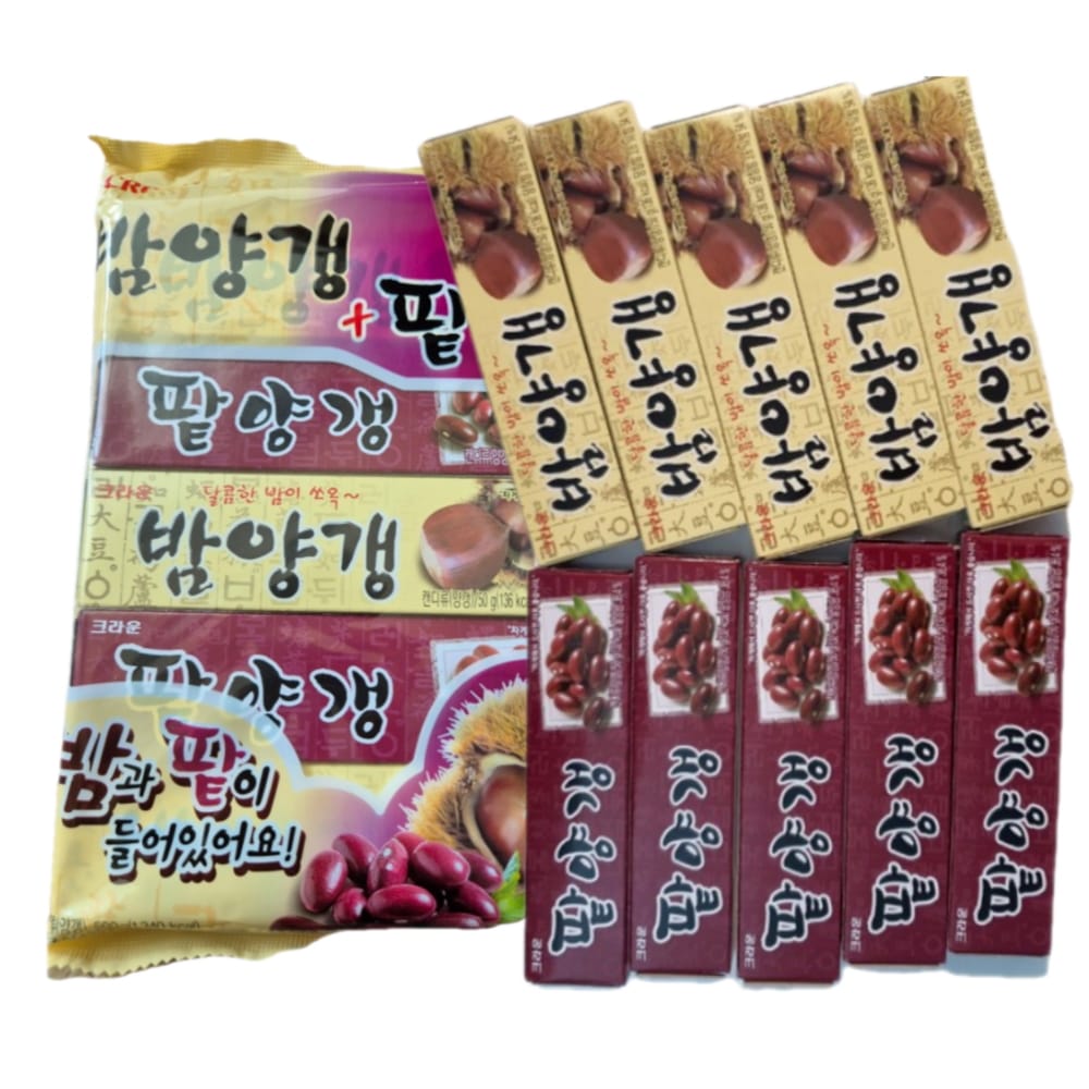 [韓国食品]できるだけDaクラウンナイトヤン+小豆ヤングヤンギャンセット크라운 밤양갱+팥양갱 양갱세트