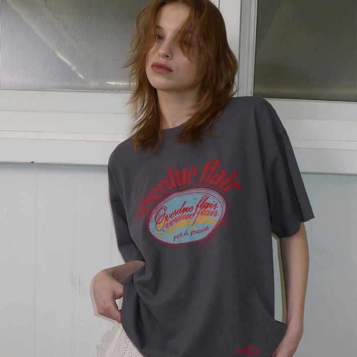 OVERDUE BOXY T (CHARCOAL/IVORY/MELANGE GREY)