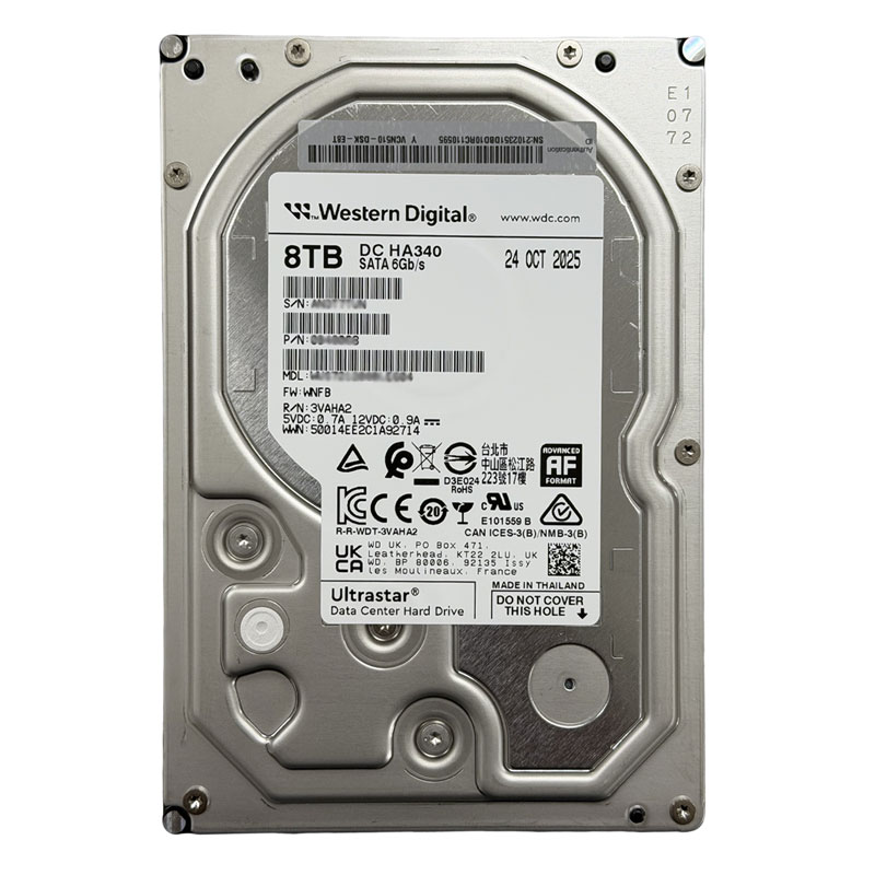 Ultrastar DC HA340 ハードディスク 3.5インチ 内蔵 HDD 8TB SATA 6Gb/s 7200RPM 256MBキャッシュ 1年保証