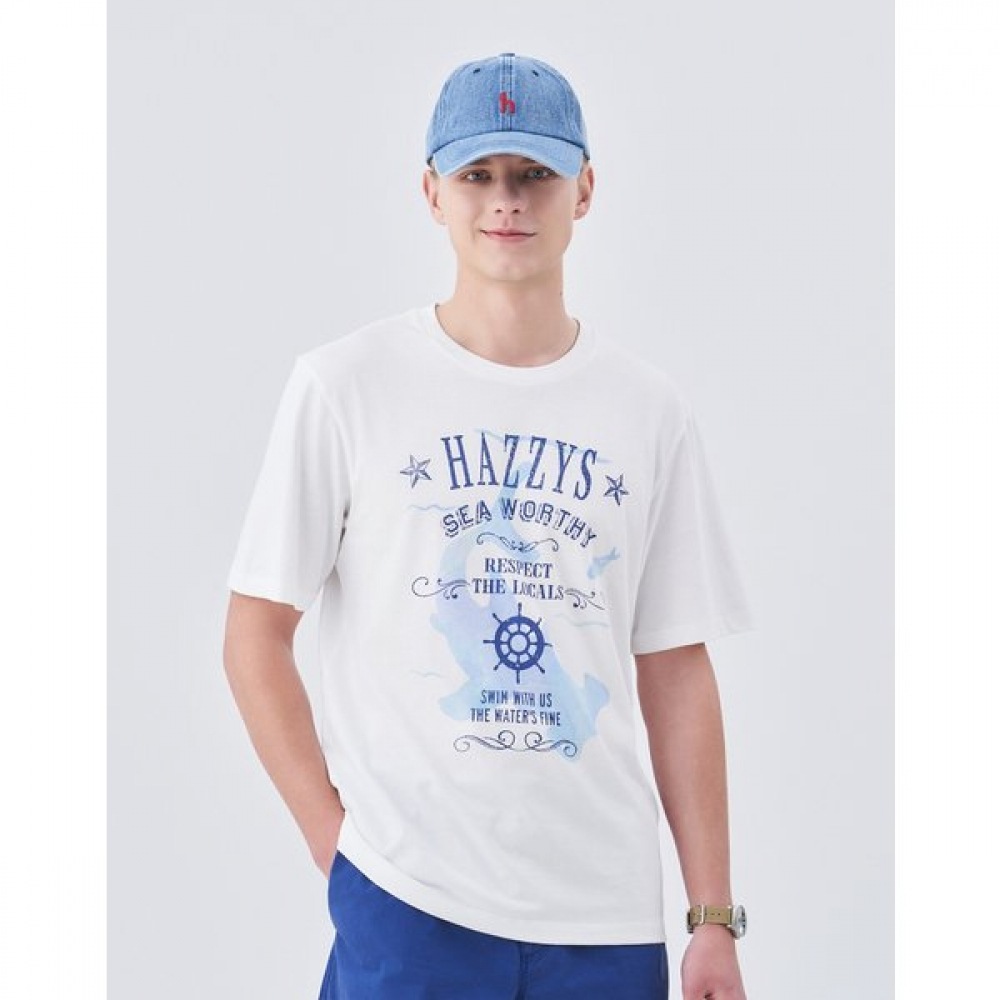 [24SS] ホワイトグラフィック半袖Tシャツ HZTS4B614WT