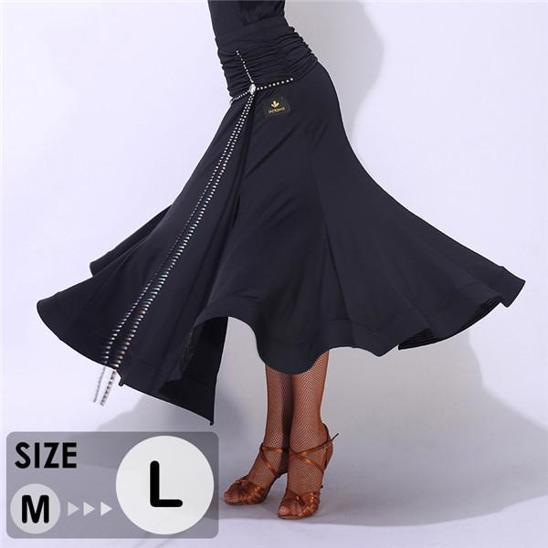 社交ダンススカート（単品） 衣装 スカート ステージ 黒 練習着 豪華モダン なスカート 花柄 演出用 レディース 広がる裾 ウェア 競技着 練習服