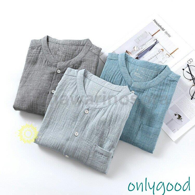 ルームウェア パジャマ 男女兼用 二重ガーゼ 長袖 長ズボン 春 夏 秋 レディース メンズ ダブルガーゼ ガーゼパジャマ 冷え性対策 快適快眠