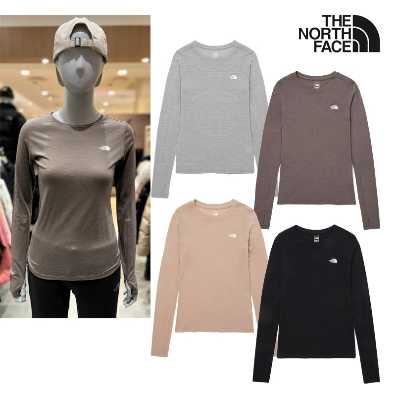 NT7TP90 WS MERINO WOOL LS CREW やさしい肌触り メリノ素材 防臭 吸湿速乾 伸縮 軽量 クルーネック ベースレイヤー レディース 快適 フィット デイリー 秋冬 重ね 暖
