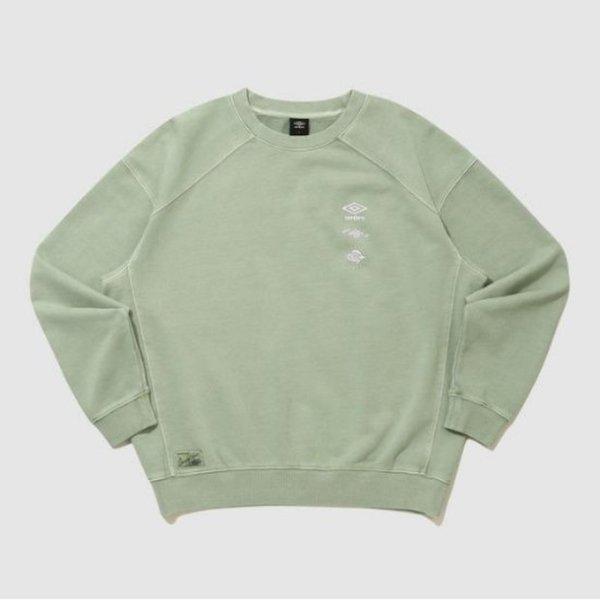 長袖Tシャツ KQF UQ121CFS11-BAS ウェイファインダー ガーメントダイイング スウェットシャツ / BASIL GREEN