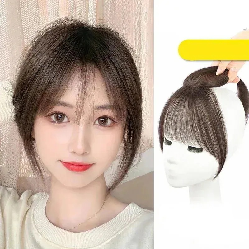 メガ割SNS話題3D フランス エア前髪 レディース 超自然 小顔 ウィッグ かつら白髪カバー ハーフウィッグ1352