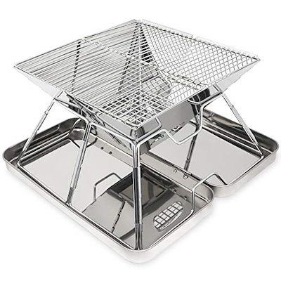 他サイト： バーベキューコンロ 焚き火台 収納ケース付き 折りたたみ ステンレス製 2-4人用 アウトドア キャンプ A101の商品画像