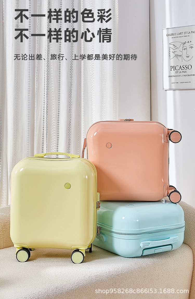 荷物女性用トレンディな軽量機内持ち込みスーツケースメンズ20インチパスワードミニサイレントトロリーケースロゴ入り18インチ