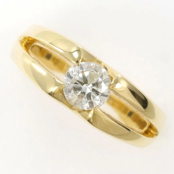 K18 18金 YG リング 指輪 12.5号 ダイヤ 0.71 鑑別書 ジュエリー 中古