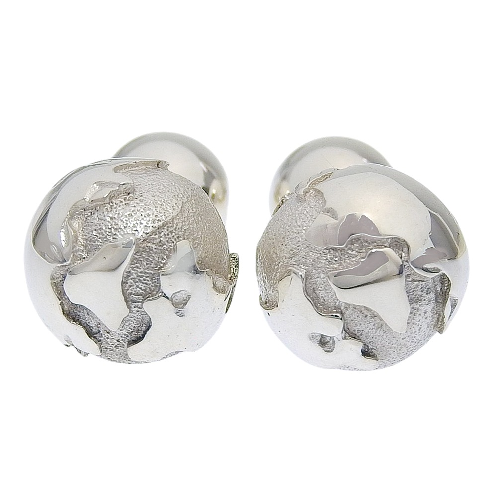 地球儀 カフス シルバー925 ユニセックス 中古品 Aランク