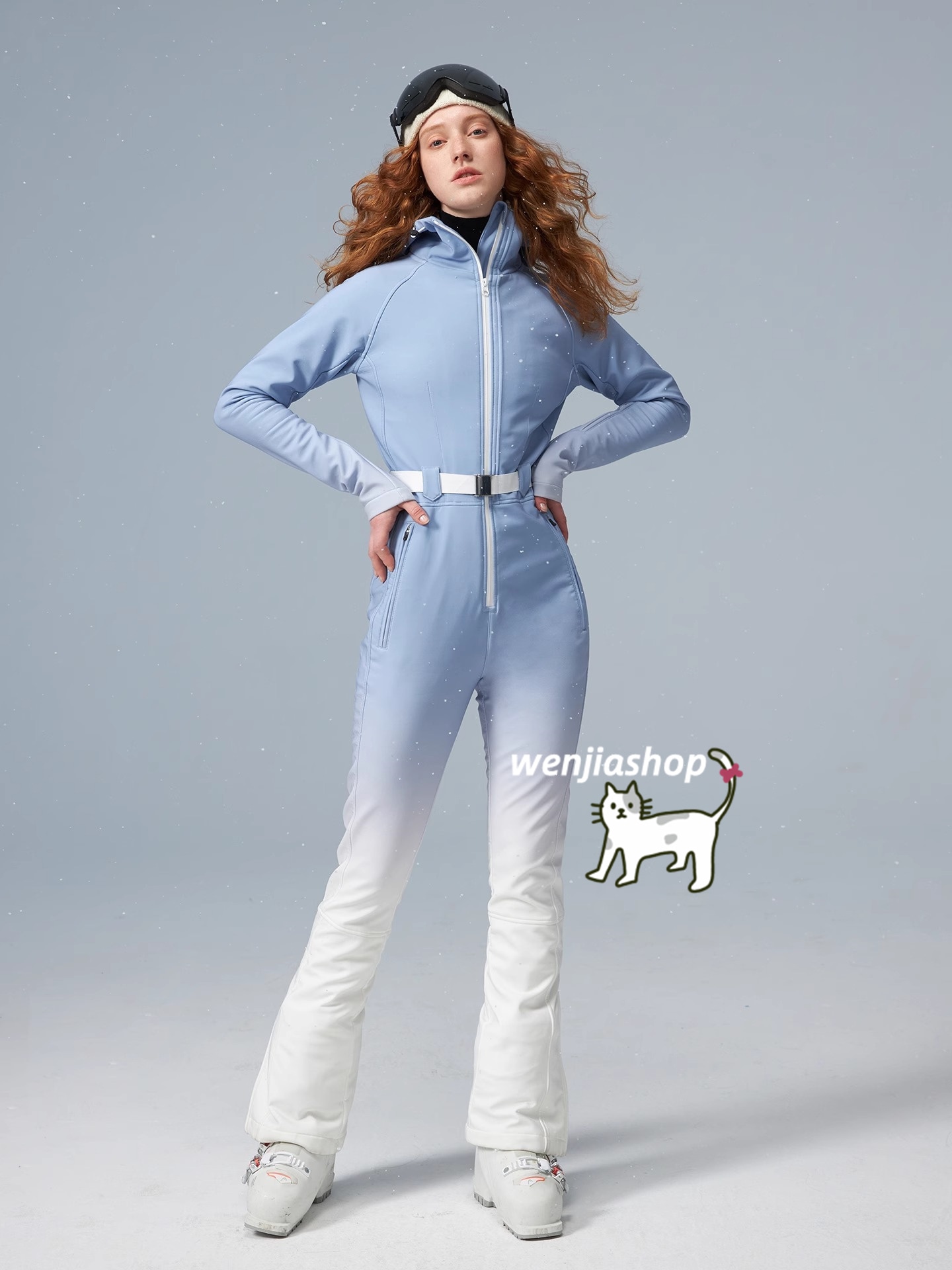 スノーボードウェア 2024 2025 上下 つなぎ メンズ レディース オールインワン グラデーション ブルー パンツ ズボン セットアップ ウィンタースポーツ韓国風 スキーウェア スノボウェア