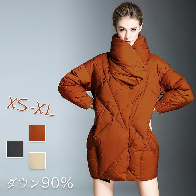 ダウンコート ロングコート ダウン90% ロング コート レディース 冬 ダウンジャケット 中綿コート アウター 前開き 暖かい 防寒 通勤 カジュアル 大きいサイズ きれいめ おしゃれ 20代 30