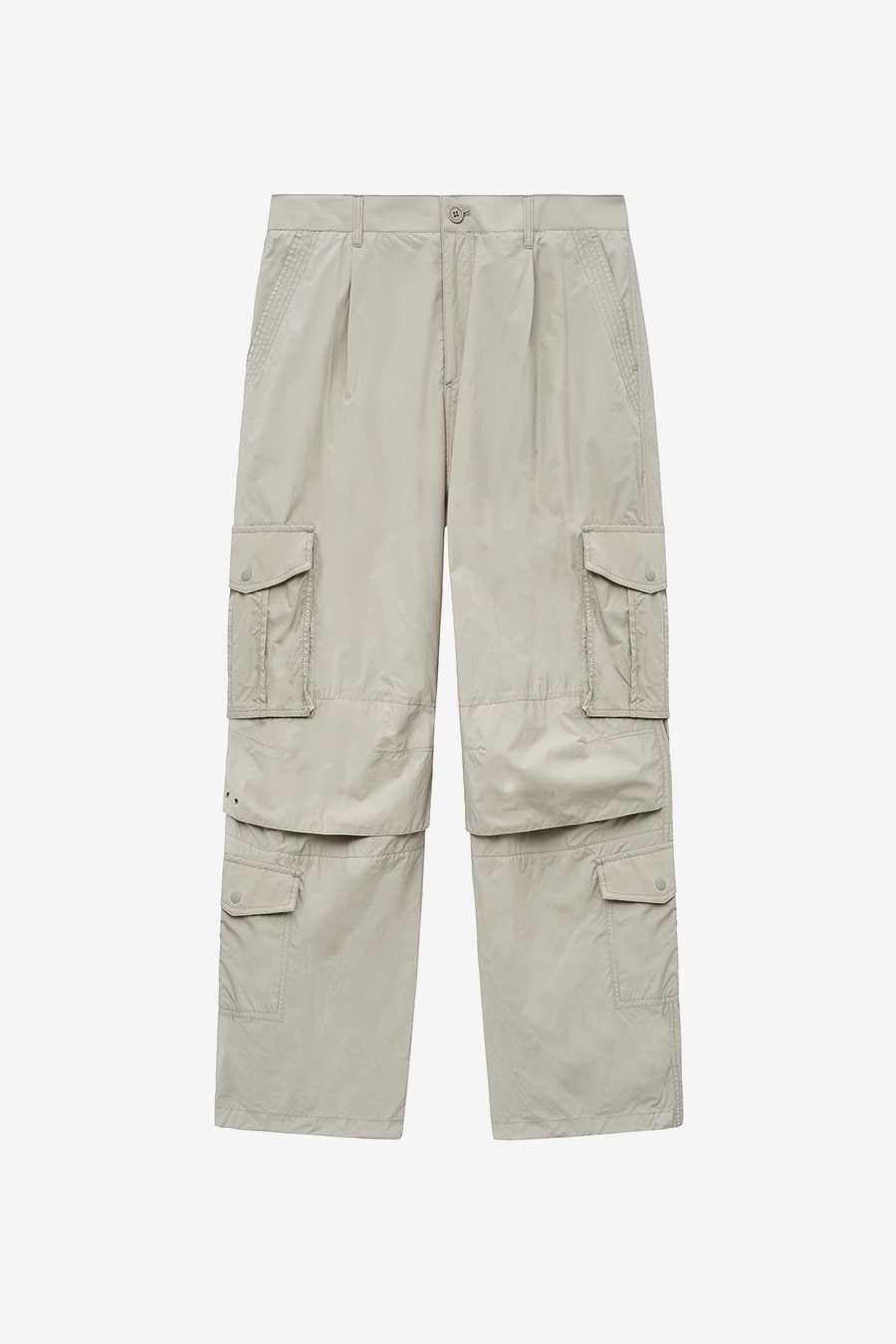 【INSILENCE】 LIGHTWEIGHT BACK ZIPPER PANTS : GREY BEIGE