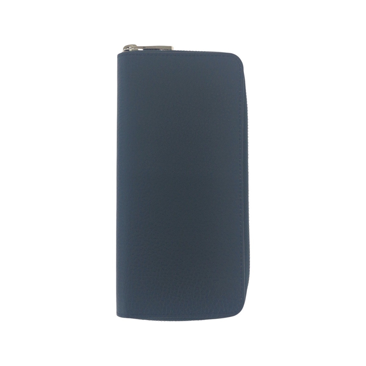 美品 トリヨン ジッピーウォレット ヴェルティカル ネイビー 紺 シルバー金具 レザー M58865 長財布 ロングウォレット メンズ 502019