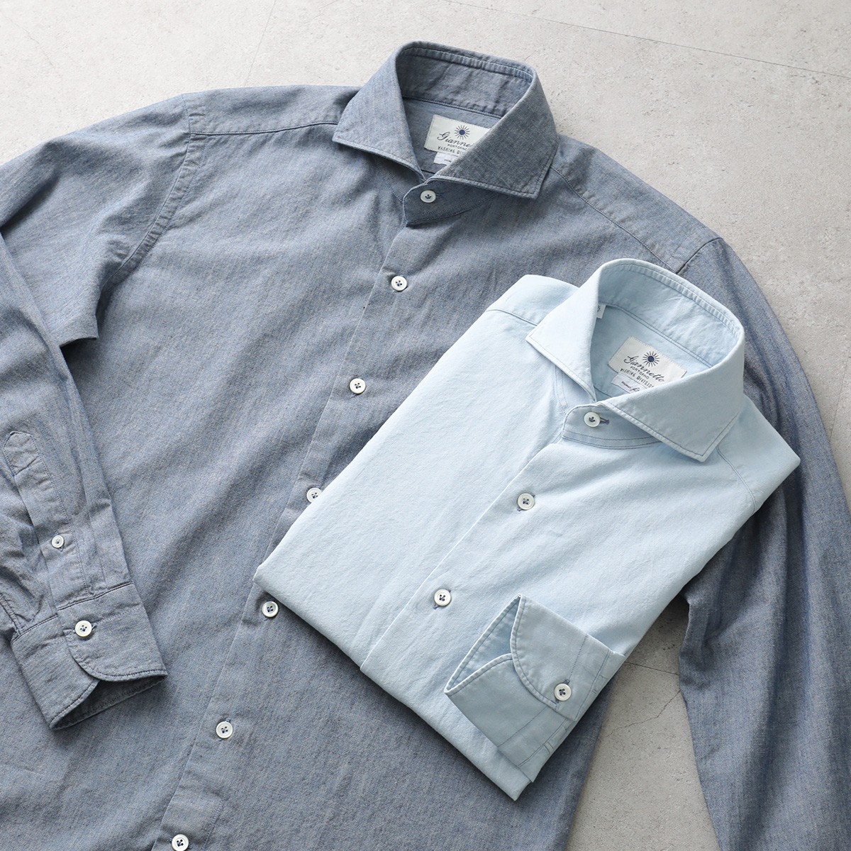 GIANNETTO ジャンネット シャツ VINCI FIT ヴィンチフィット AC354 メンズ コットン 長袖 カッタウェイ 無地 カジュアルシャツ カラー2色 24,808円