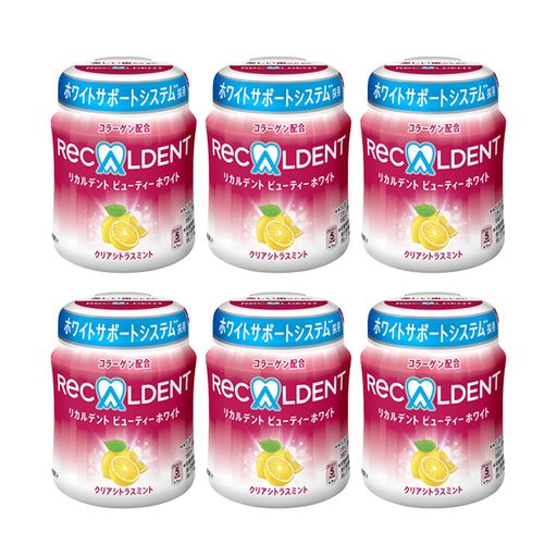 モンデリーズ・ジャパン リカルデント ビューティーホワイト クリアシトラスミント ボトル 132G×6個入