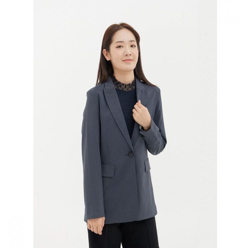 [シャトラン] チャコールショールカラーネックハーフデイリージャケット HCBMJK103