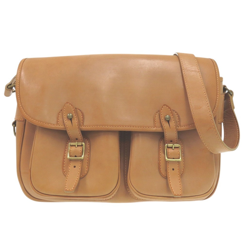 美品 ダブルポケット 吉田カバン　PORTER ショルダーバッグ レザー/レザー ゴールド キャメル 1425【中古】 メンズ