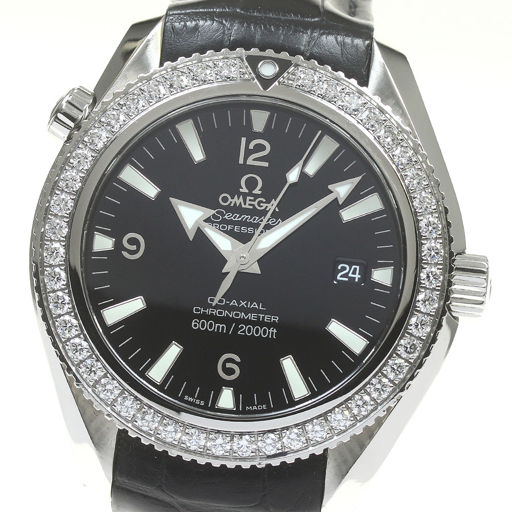 オメガ OMEGA 222.18.42.20.01.001 シーマスター プラネットオーシャン ダイヤベゼル デイト 自動巻き メンズ 箱・保証書付き_863812【中古】