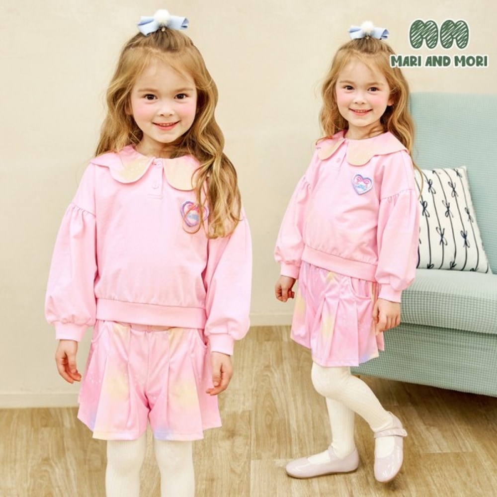 [ウォルトンキッズ] キラキラ光るオーロラプリーツトップとボトム