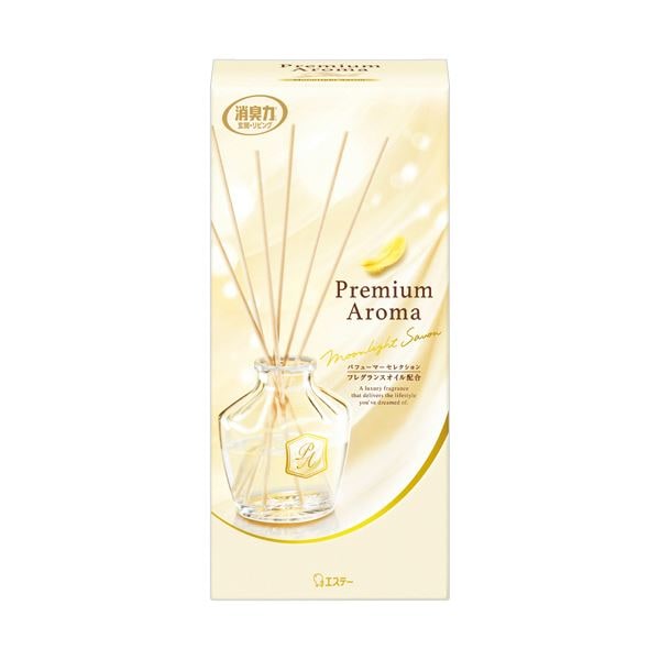 （まとめ） エステー玄関/リビング用 消臭力 Premium Aroma Stick ムーンライトシャボン 本体 50mL 1個 [x10セット]