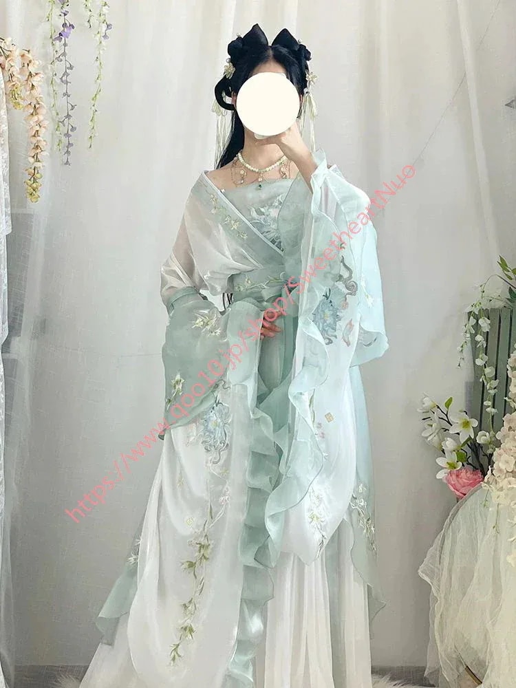 漢服魏晋南北朝漢服大袖襦斉腰襦スカートモデル女仙気漢服