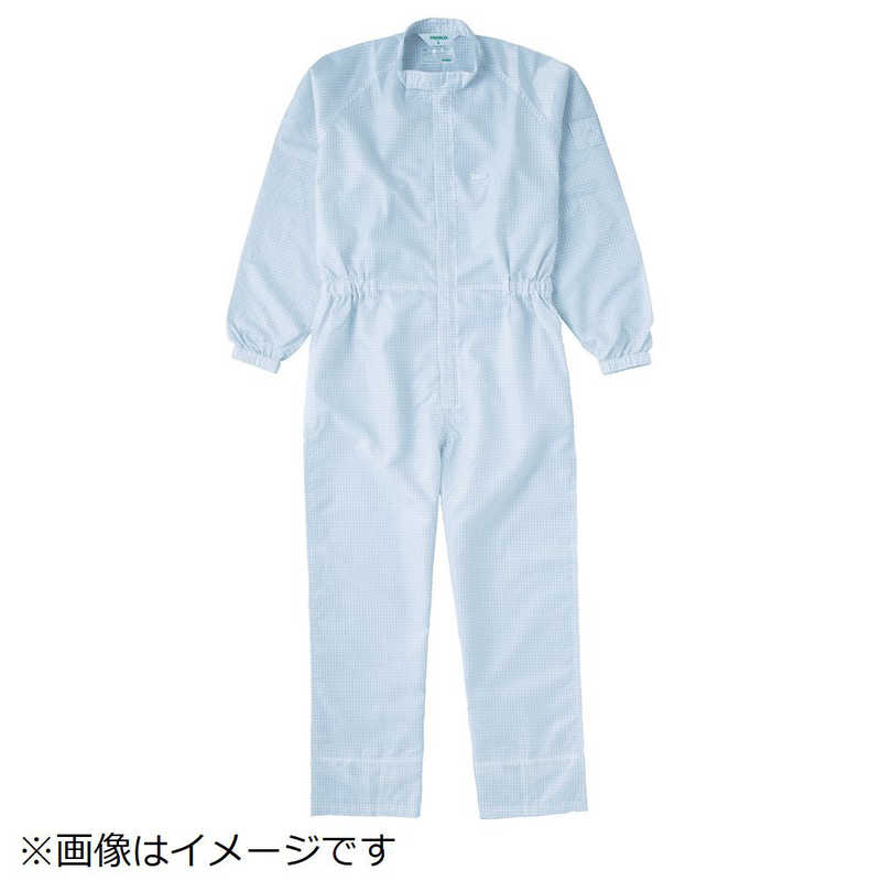 トラスコ中山　制電糸グリッド仕様フード無つなぎ服 ホワイト 3L　TCOGW3L