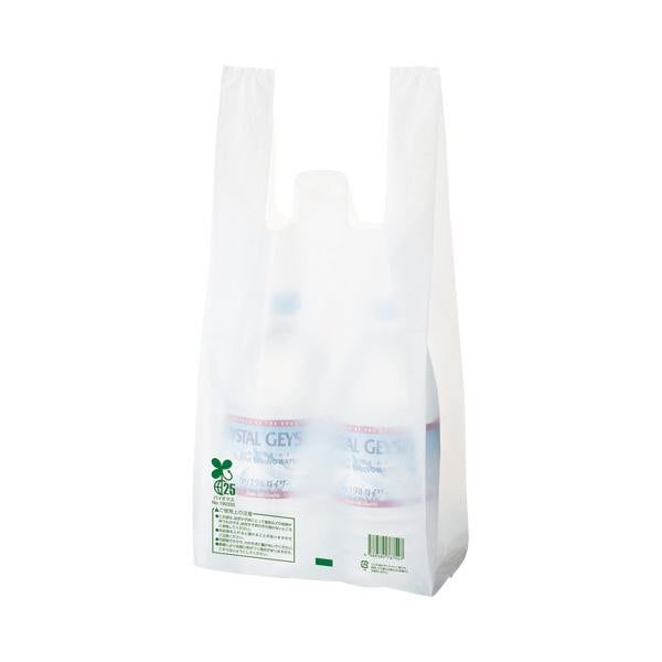 （まとめ） TANOSEEバイオマス配合レジ袋（乳白） 25号 1セット（1000枚：100枚×10パック） (×3セット)