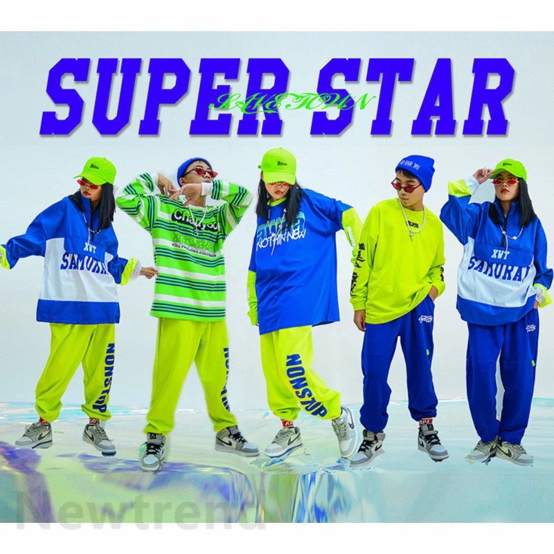 キッズダンス衣装 ヒップホップ HIPHOP セットアップ ベスト チアガール 長袖　パンツ 子供服 女の子 男の子　ステージ衣装 練習着 体操服