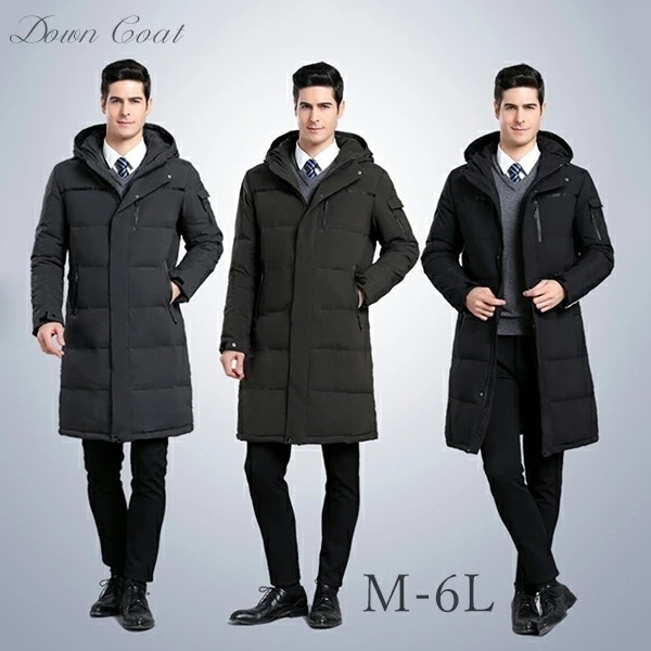 【激安開催】ダウンコート メンズ ベンチコートブラック ダークグレー カーキ ビジネス ダウンジャケット 大きいサイズ ロング 暖かい 厚手 防寒 黒 ロング ダウンコート 敬老の日 ギフト ダウン