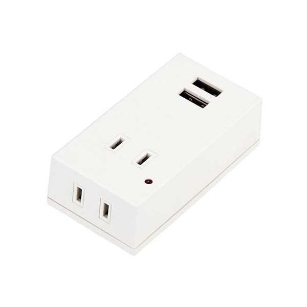 (20個セット) YAZAWA 雷ガード付フロントタップ型2AC+2USB2.1A ホワイト Y02FSK400WH2UX20 23,798円