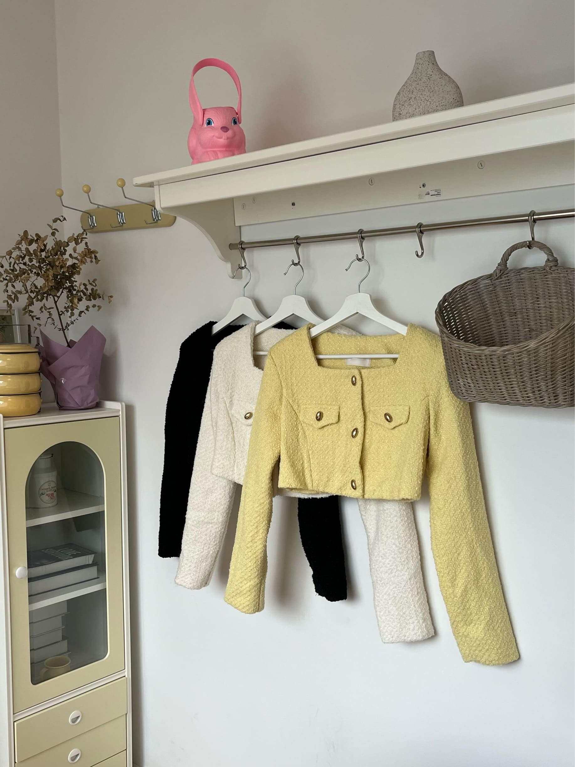 [3colors] シャッテン ハイクオリティ 金メッキ 春 ツイード ジャケット 黄色ツイード 安価比較不可 結婚式ルック デートルック 春服 春の新商品