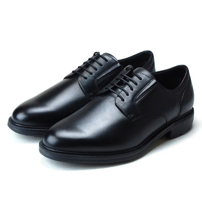 ビジネスシューズ メンズ本革 4E TU-7795 ブラック 外羽根 プレートゥ 黒 疲れないアシックス商事 （1812）