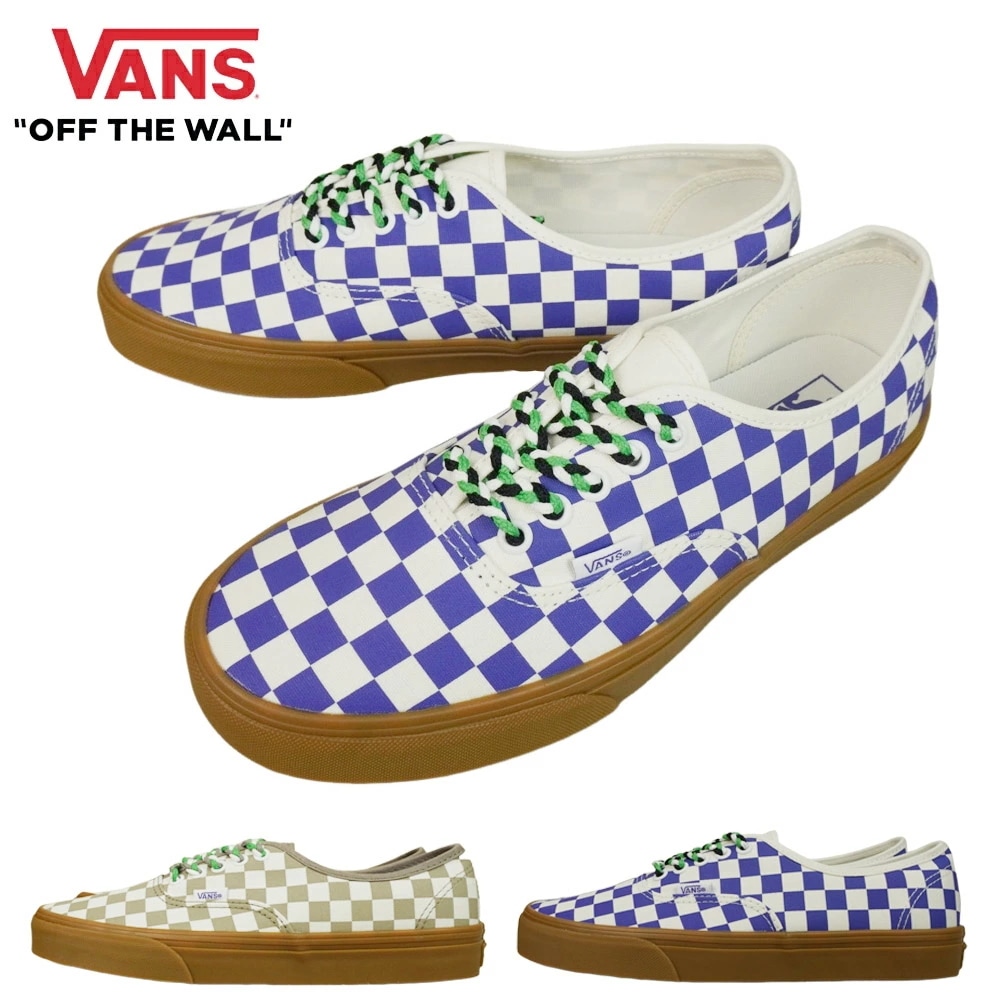バンズ VANS ヴァンズAUTHENTIC オーセンティックCHECKERBOARD MOON ROCK BLUE/WHITEチェッカーボード チェック柄メン