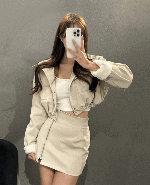 ビアン ミンク レザー クロップ ムートン ジャケット 3color [2オンスダウン/革/裏地全体ファー/クロップジャケット]