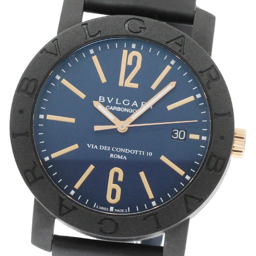 ブルガリ BVLGARI BB40CL ブルガリブルガリ カーボンゴールド デイト 自動巻き メンズ 美品 保証書付き_870361【中古】 137,500円