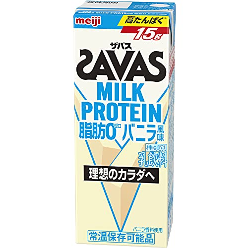 SAVAS(ザバス) MILK PROTEIN 脂肪0 バニラ風味 200ml×24本 明治 ミルクプロテイン 4,787円