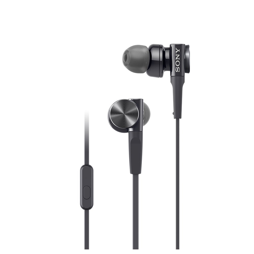ソニー イヤホン 重低音モデル MDR-XB75AP : カナル型 リモコン・マイク付き ブラック MDR-XB75AP B