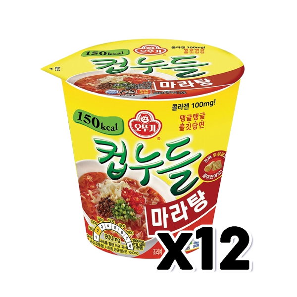 Ottogi Jin Ramen Cup Hot Flavor 3.88oz(110g), 오뚜기 진라면 매운맛 용기면 3.88oz(110g)