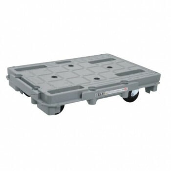 サカエ 樹脂台車 スタッキング 連結仕様4輪自在タイプ 720x520x150mm グレー SCR-800