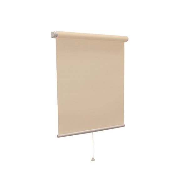 モダン ロールスクリーン (無地防炎 60cm×180cm シナモン) 日本製 巻取りスピード調整機能付き 『ティオリオ』