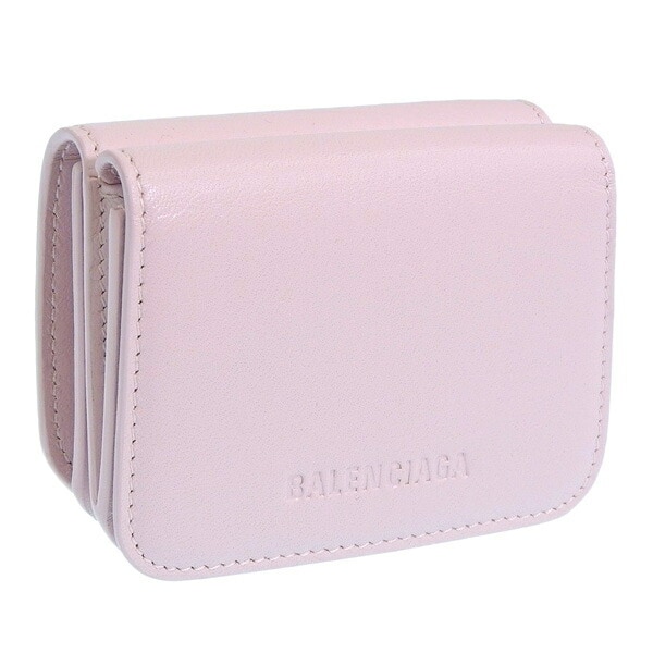バレンシアガ 財布 レディース 三つ折り財布 アウトレット レザー ライトピンク 6583371LN335901 BALENCIAGA